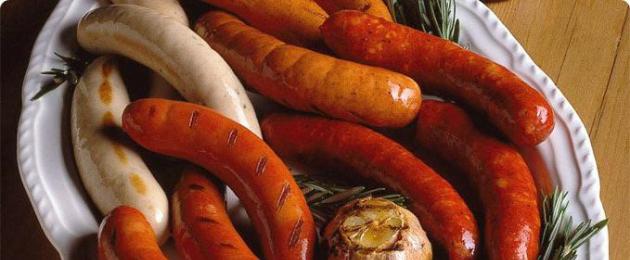 Salsicce di Monaco.  Caratteristiche della cottura delle salsicce bavaresi Perché le salsicce bavaresi sono bianche