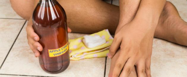 Лечебное действие яблочного уксуса. Обзор домашних рецептов ванночек для ног с яблочным уксусом Уксусная ванна для ног